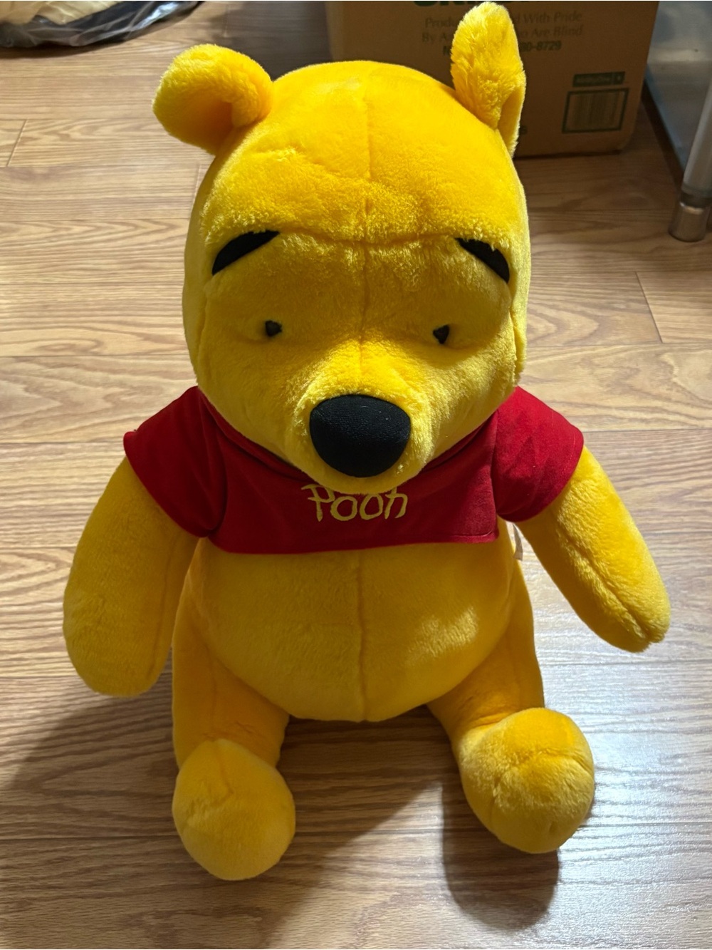 Walt Disney Jumbo Winnie the Pooh Plush Stuffed Animal Bear 21” Large VTG Mattel